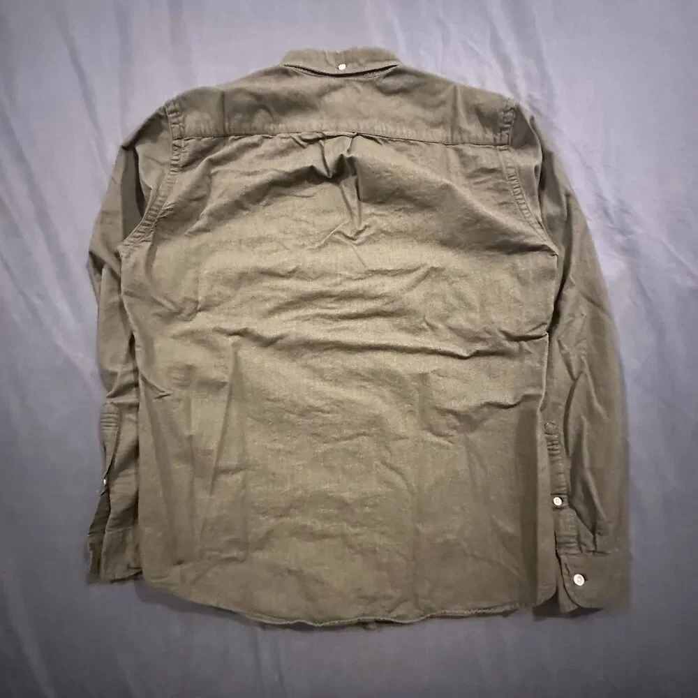 J.Crew Oxford Shirt Mens M Button Down Slim Fit Cotton Olive Green Dress